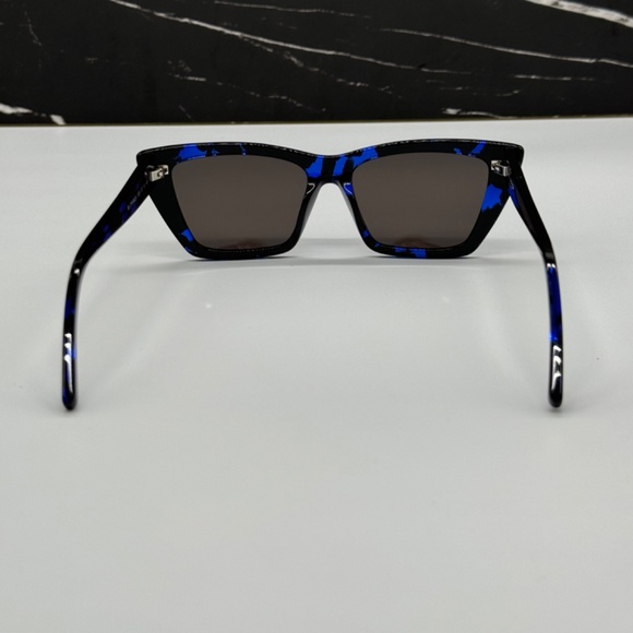 NEW SL276 MICA 009 SAINT LAURENT BLACK GREY CAT EYE SL 276 009 WOMEN SUNGLASSES - Picture 8 of 14